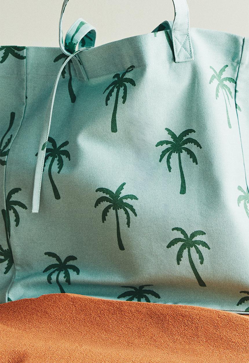 H&M - Patterned beach bag - turquoise patterned