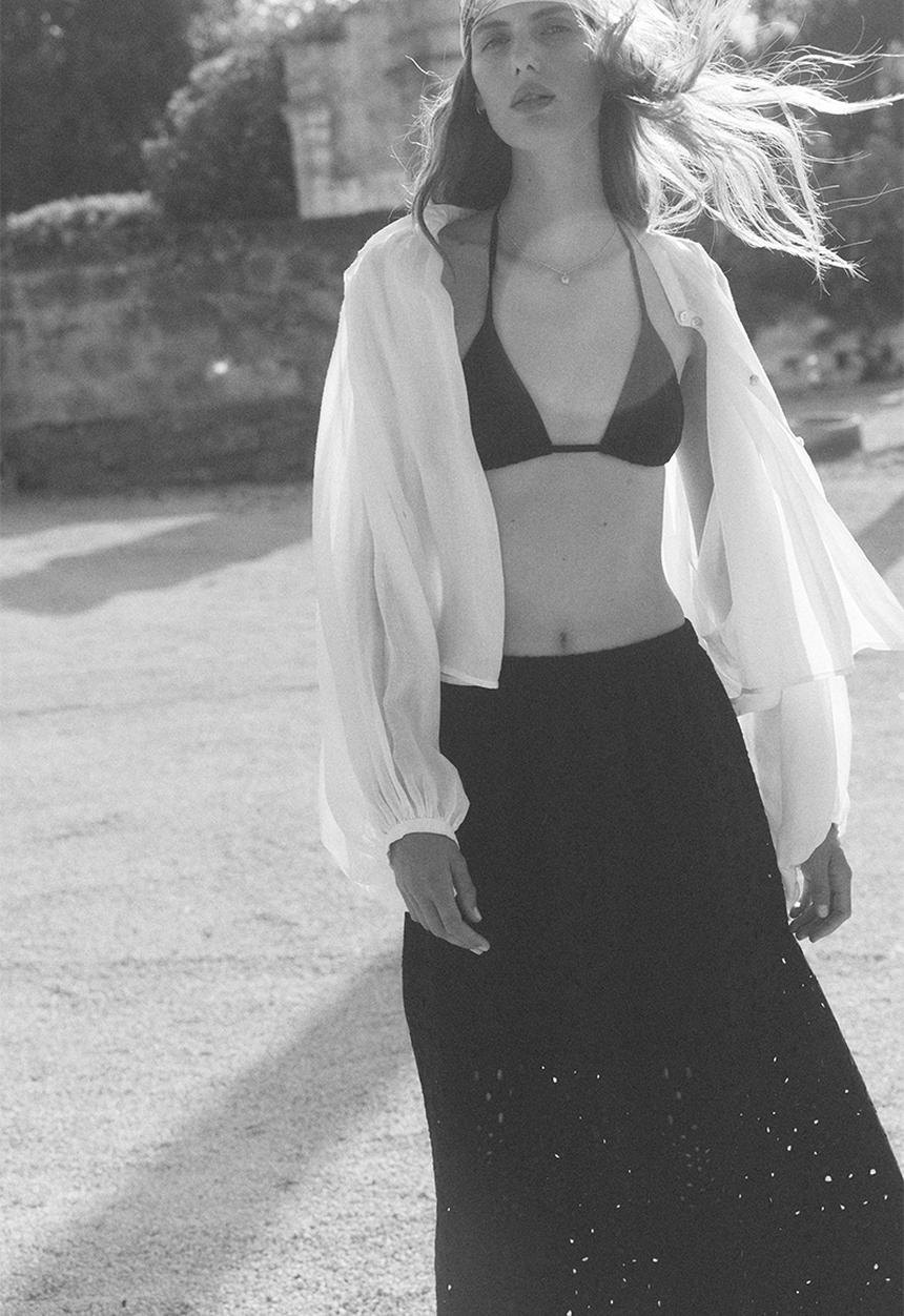 H&M - Broderie anglaise skirt - black