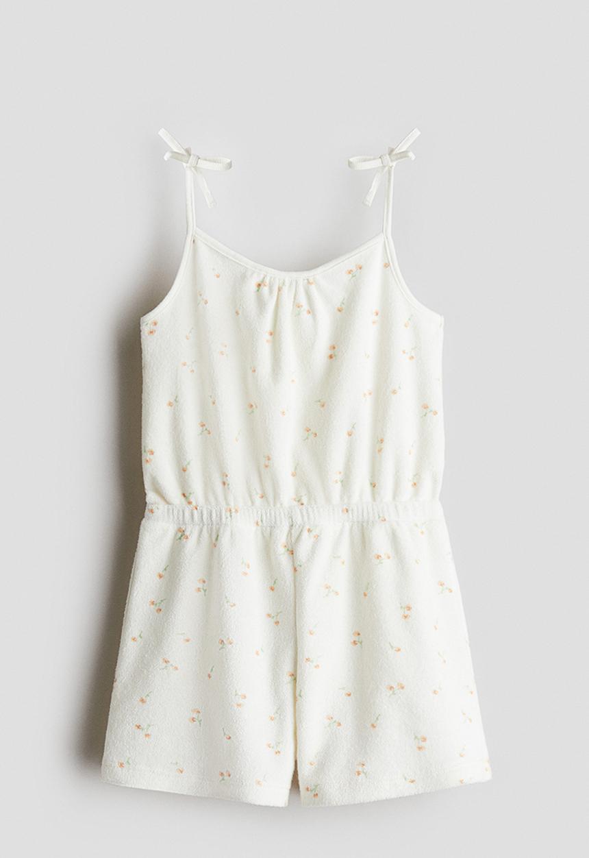 H&M - Patterned terry jumpsuit - white/floral 