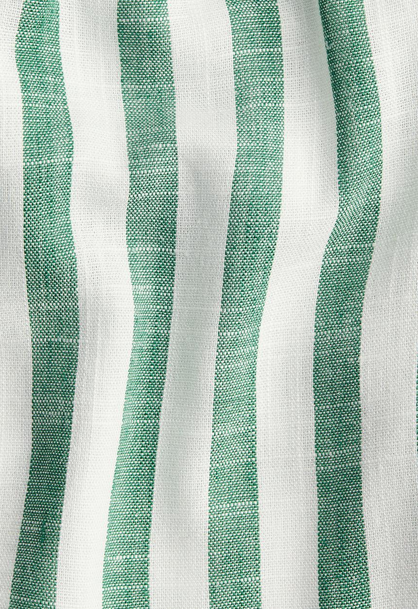H&M - Linen-blend drawstring shorts - white & green striped