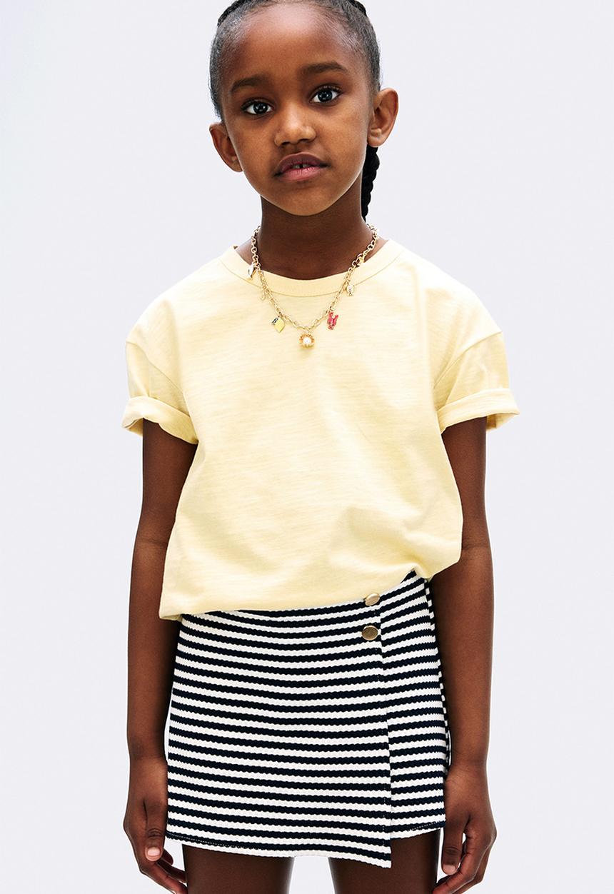 H&M - Textured skort - navy blue/striped 