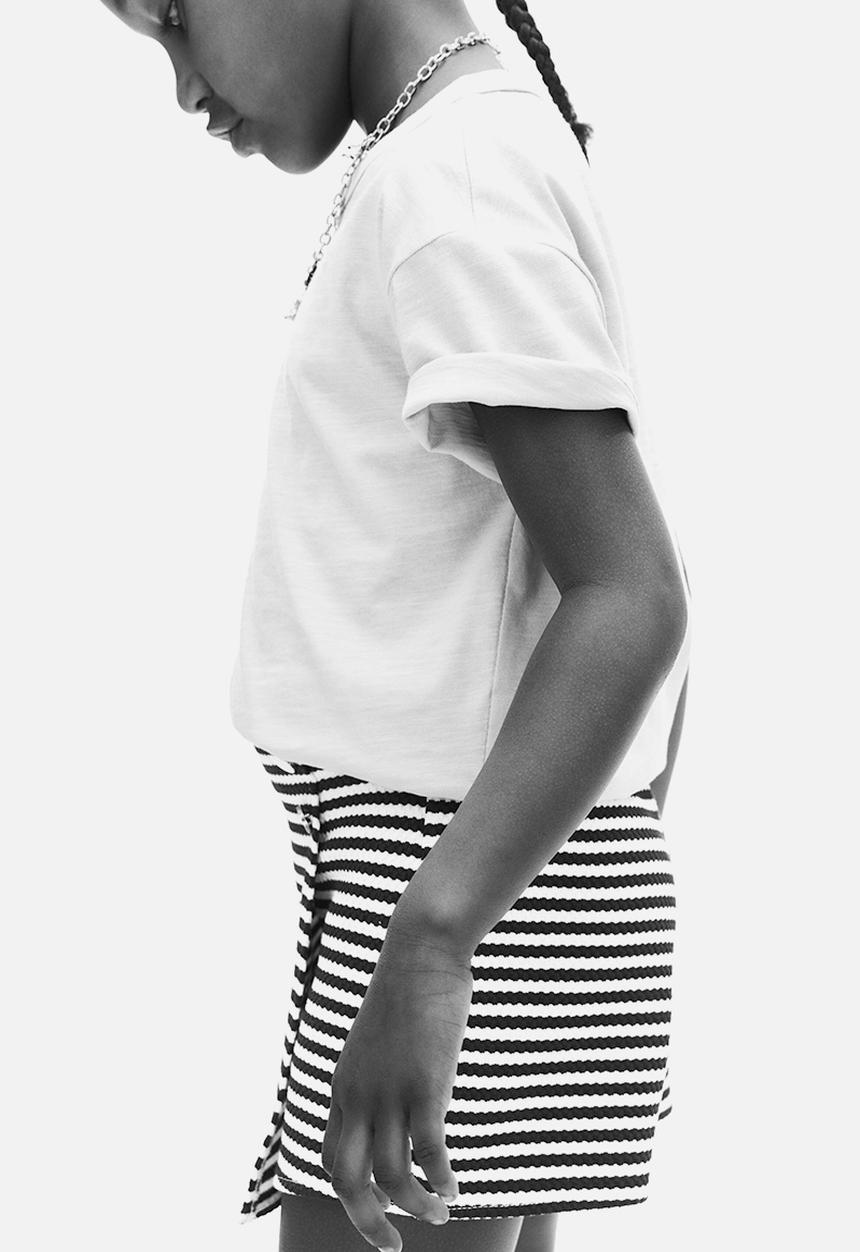 H&M - Textured skort - navy blue/striped 