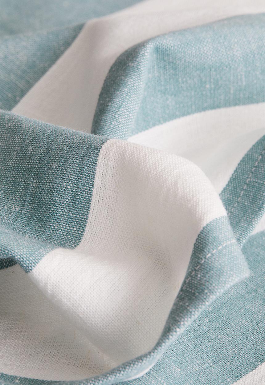 H&M - Patterned cotton tablecloth - dusty blue striped