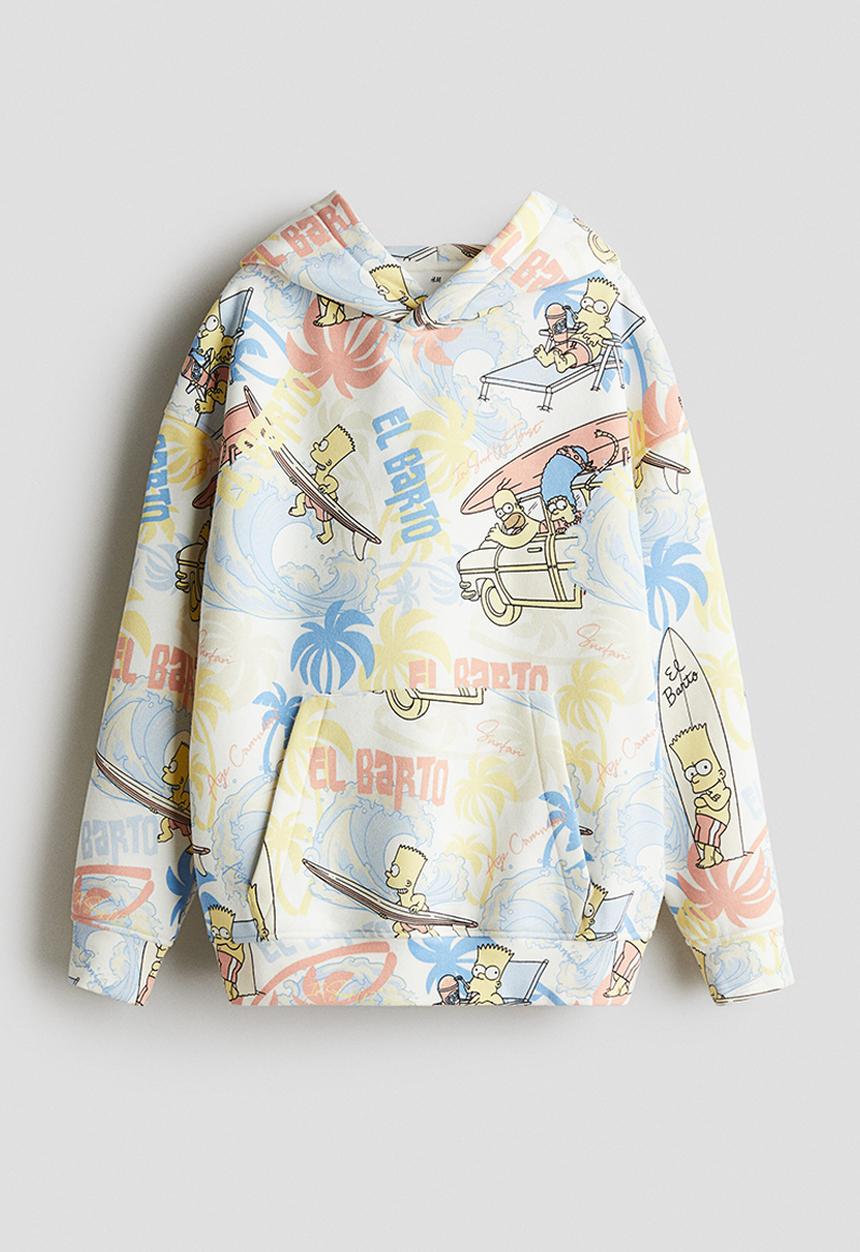 H&M - Printed hoodie - light blue/the simpsons