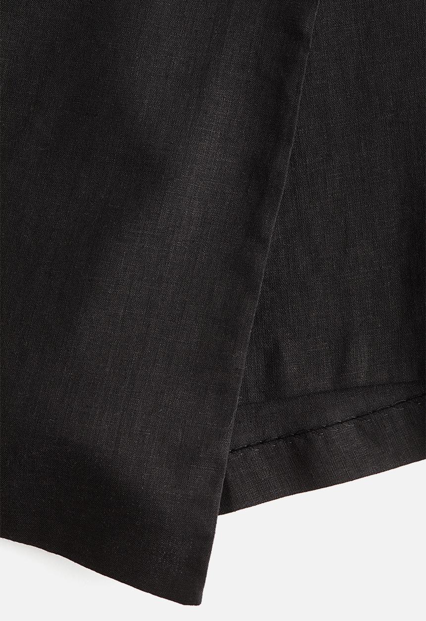 H&M - Linen-blend wrap skort - black