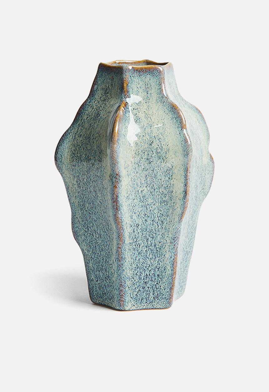 H&M - Small stoneware vase - turquoise