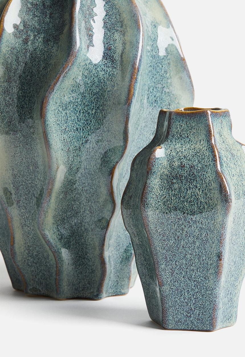 H&M - Small stoneware vase - turquoise