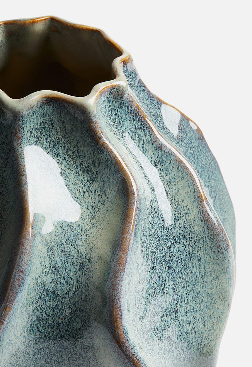 H&M - Small stoneware vase - turquoise