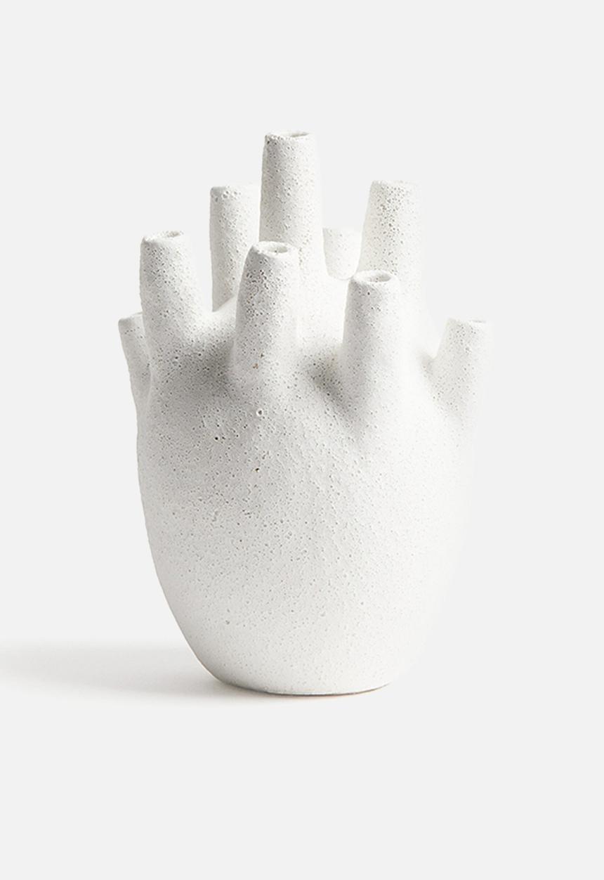 H&M - Large stoneware ikebana vase - white