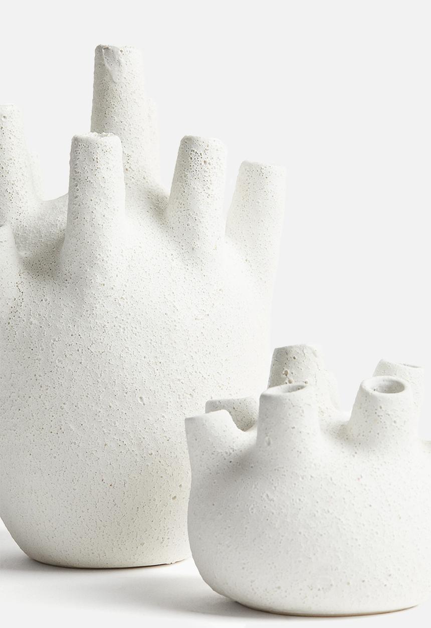 H&M - Large stoneware ikebana vase - white