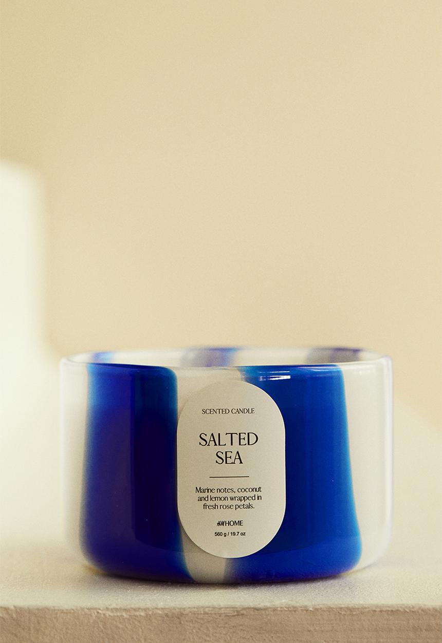 H&M - Large scented candle in glass holder - salted sea