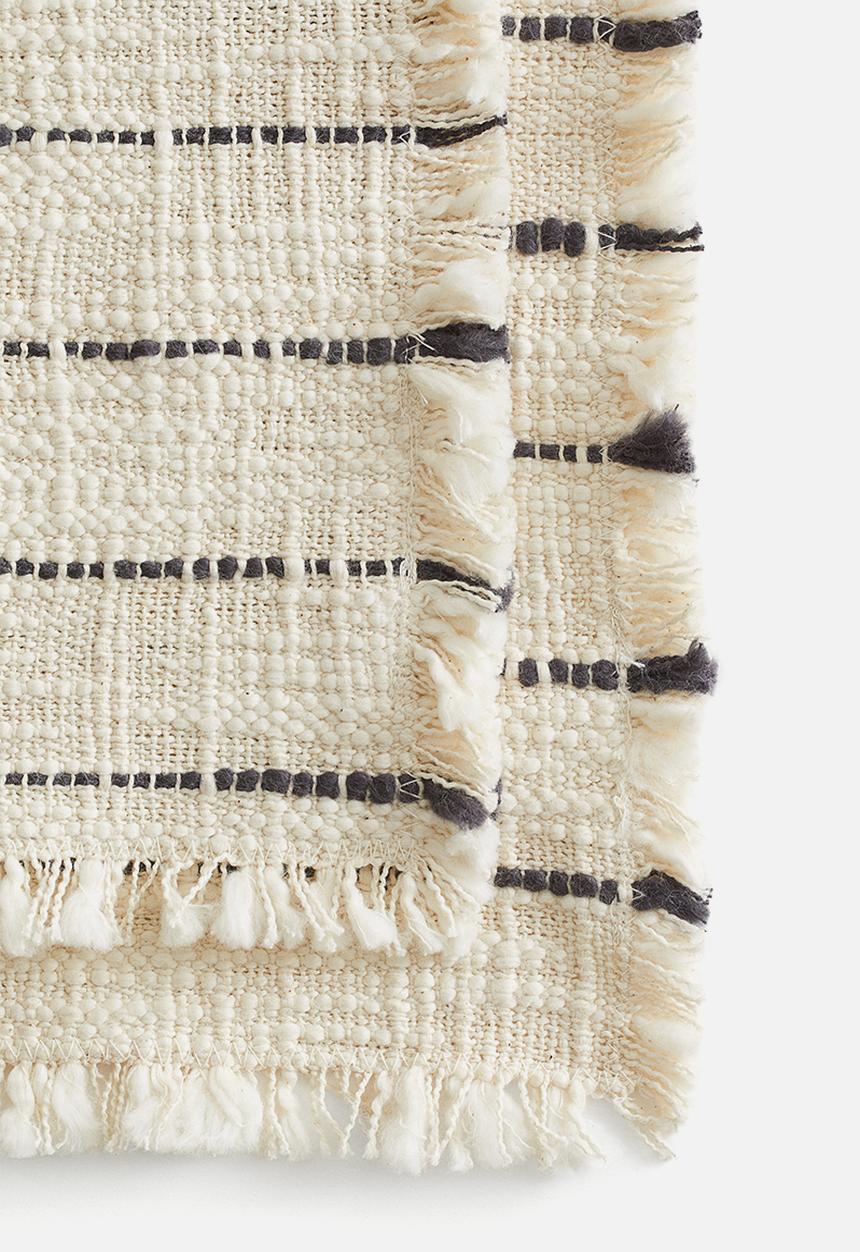 H&M - 2-pack textured-weave place mats -  light beige/striped