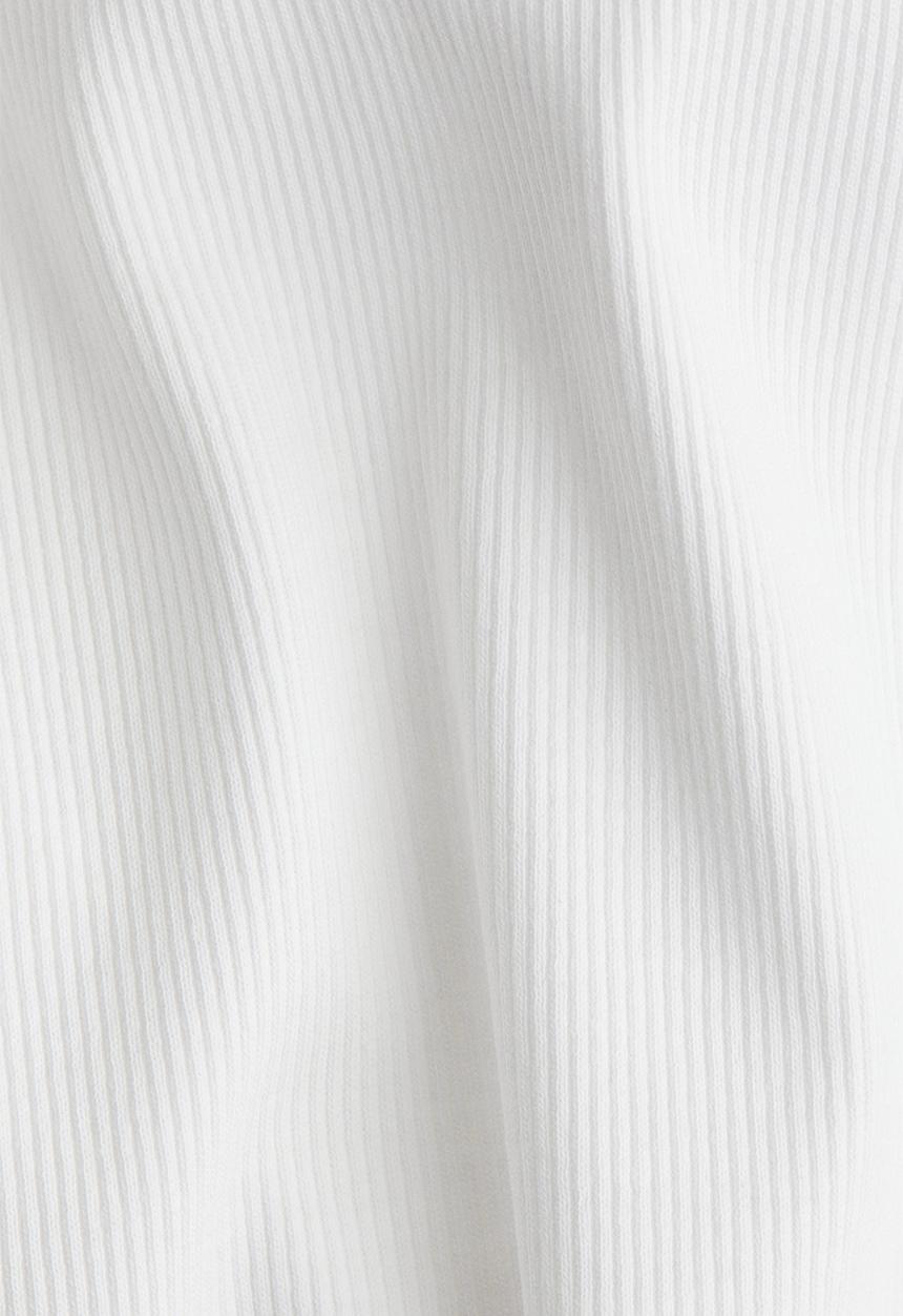 H&M - Picot-trimmed ribbed t-shirt - white