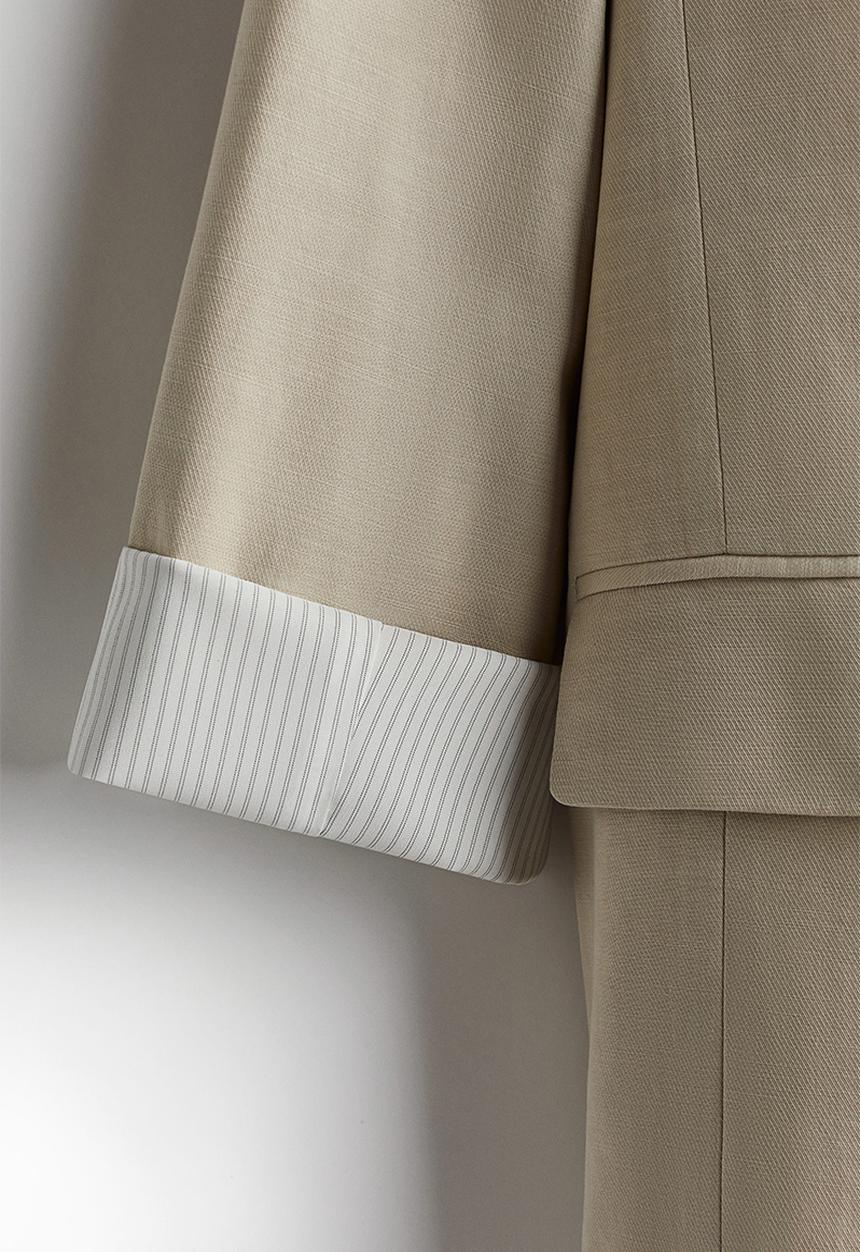 H&M - Lyocell-blend blazer - light beige