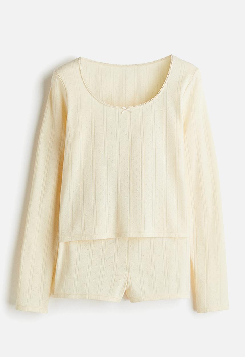 H&M - Pointelle pyjamas - light yellow