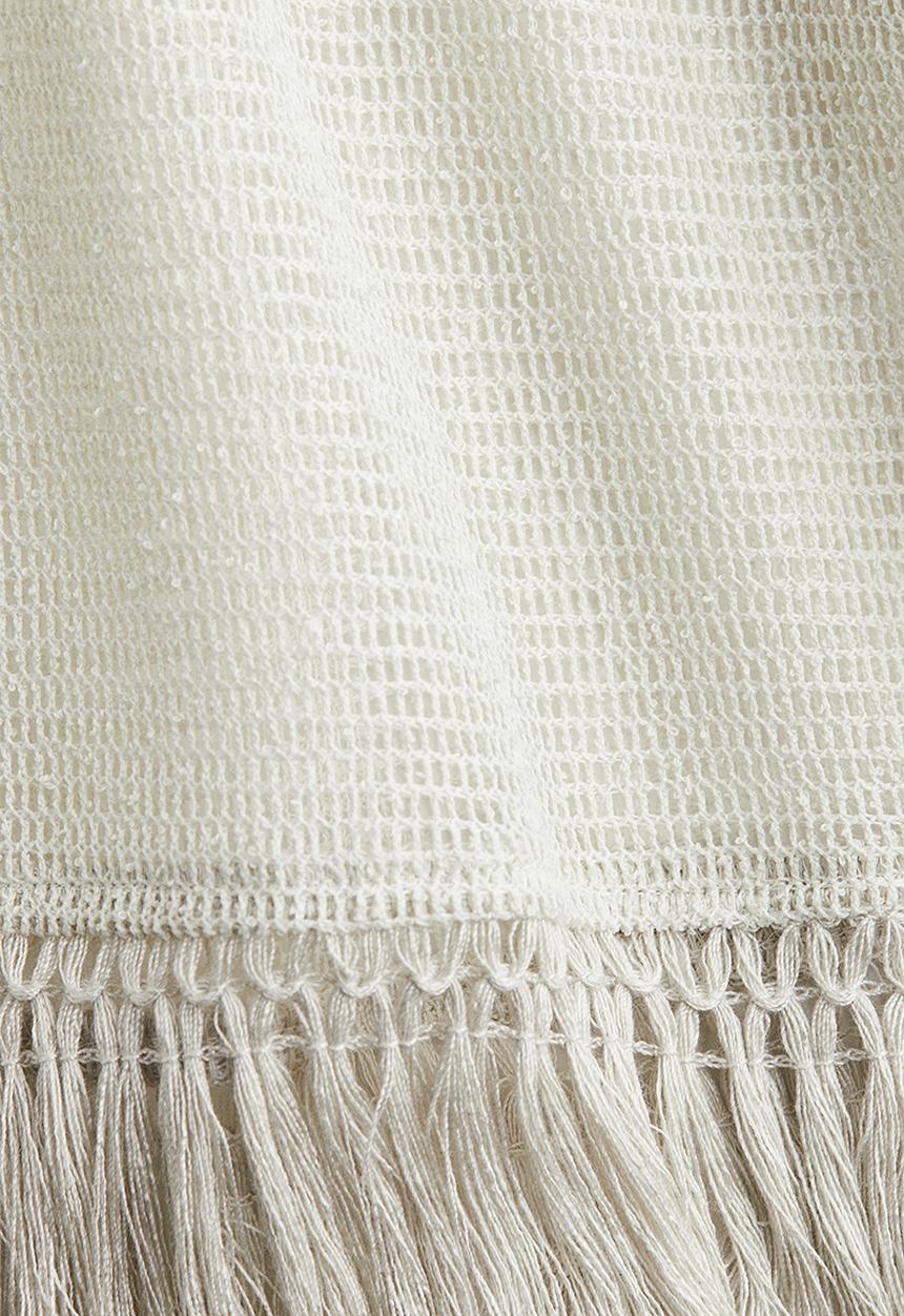 H&M - Fringe-trimmed top - light greige 