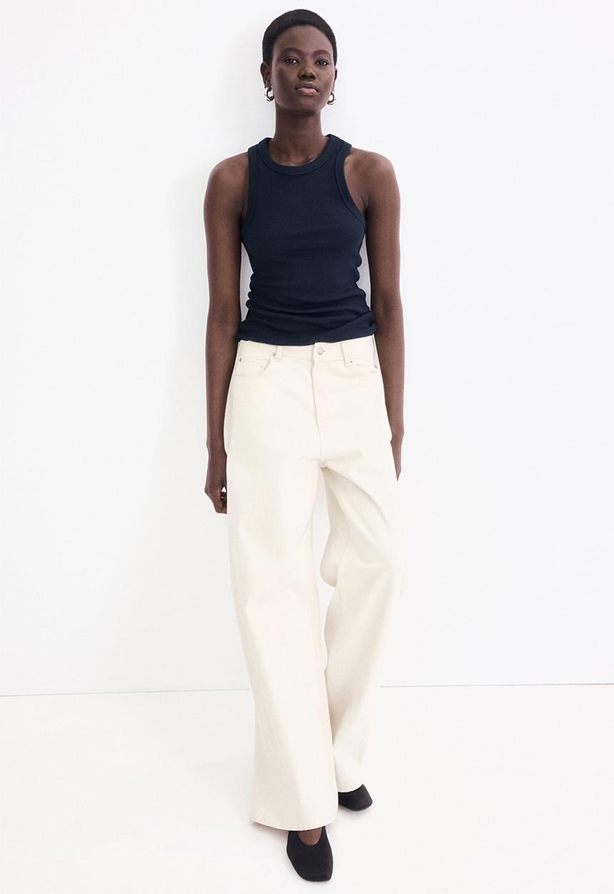 H&M - Ribbed vest top - navy blue