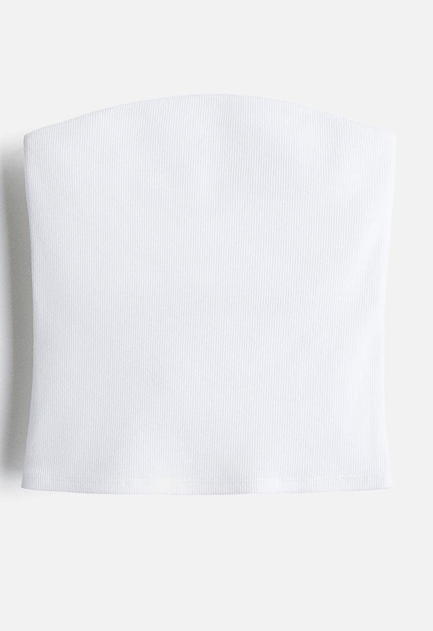 H&M - Ribbed tube top - white