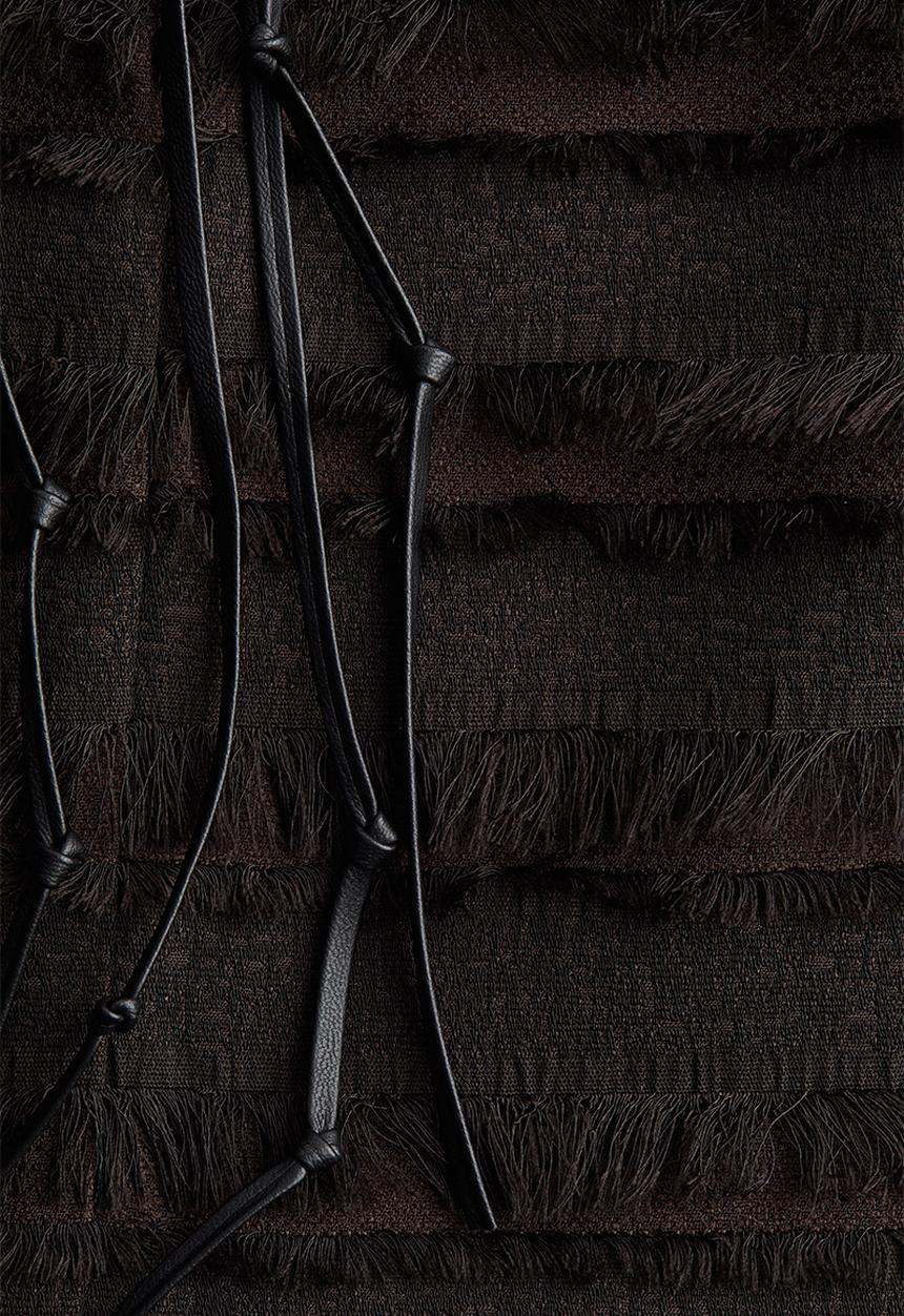 H&M - Fringe-trimmed top - dark brown