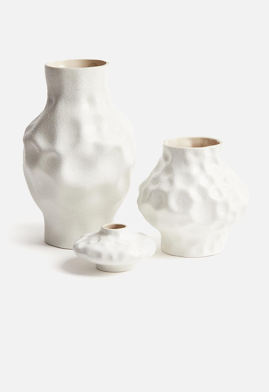 H&M - Small stoneware vase - light beige