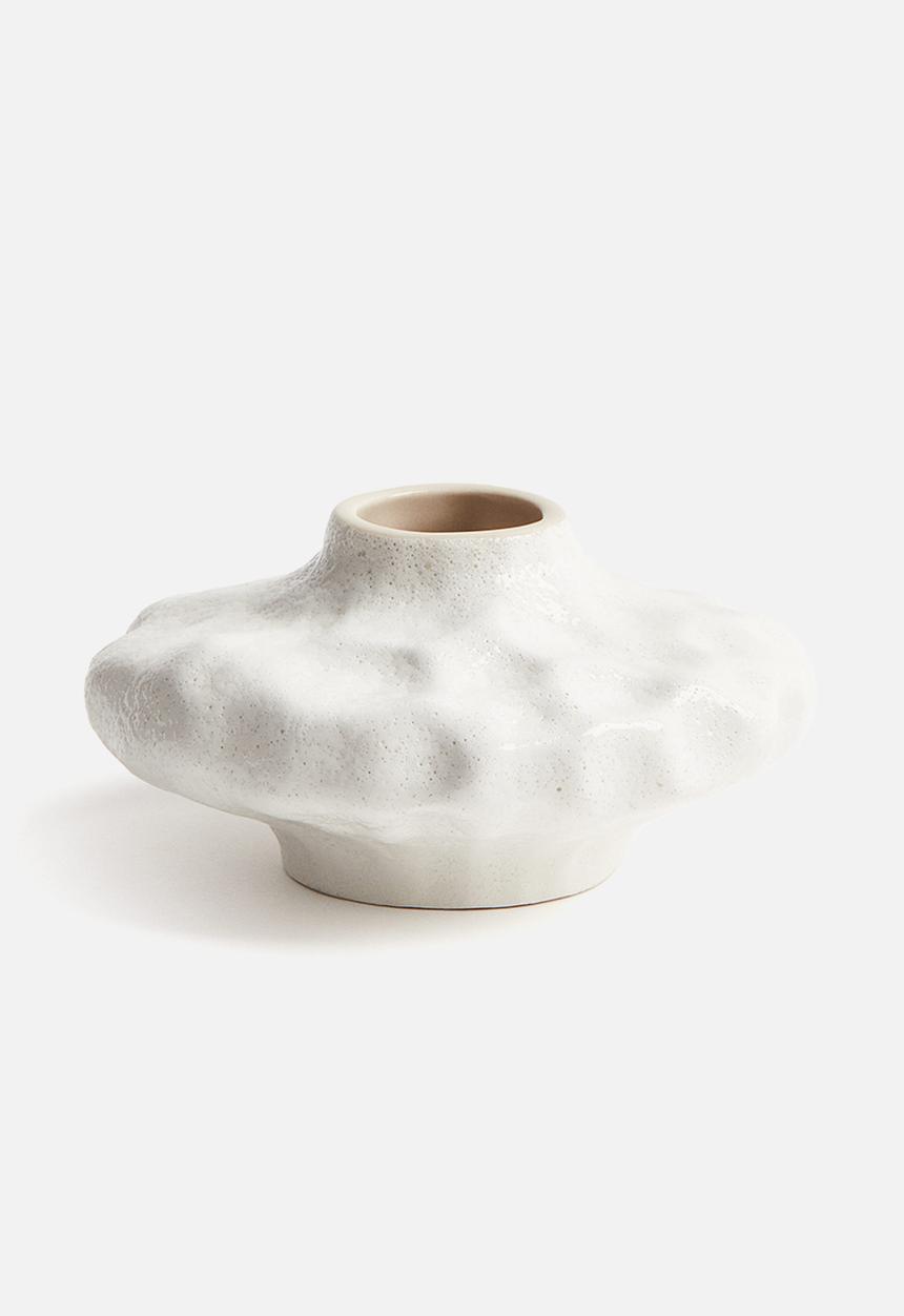 H&M - Small stoneware vase - light beige