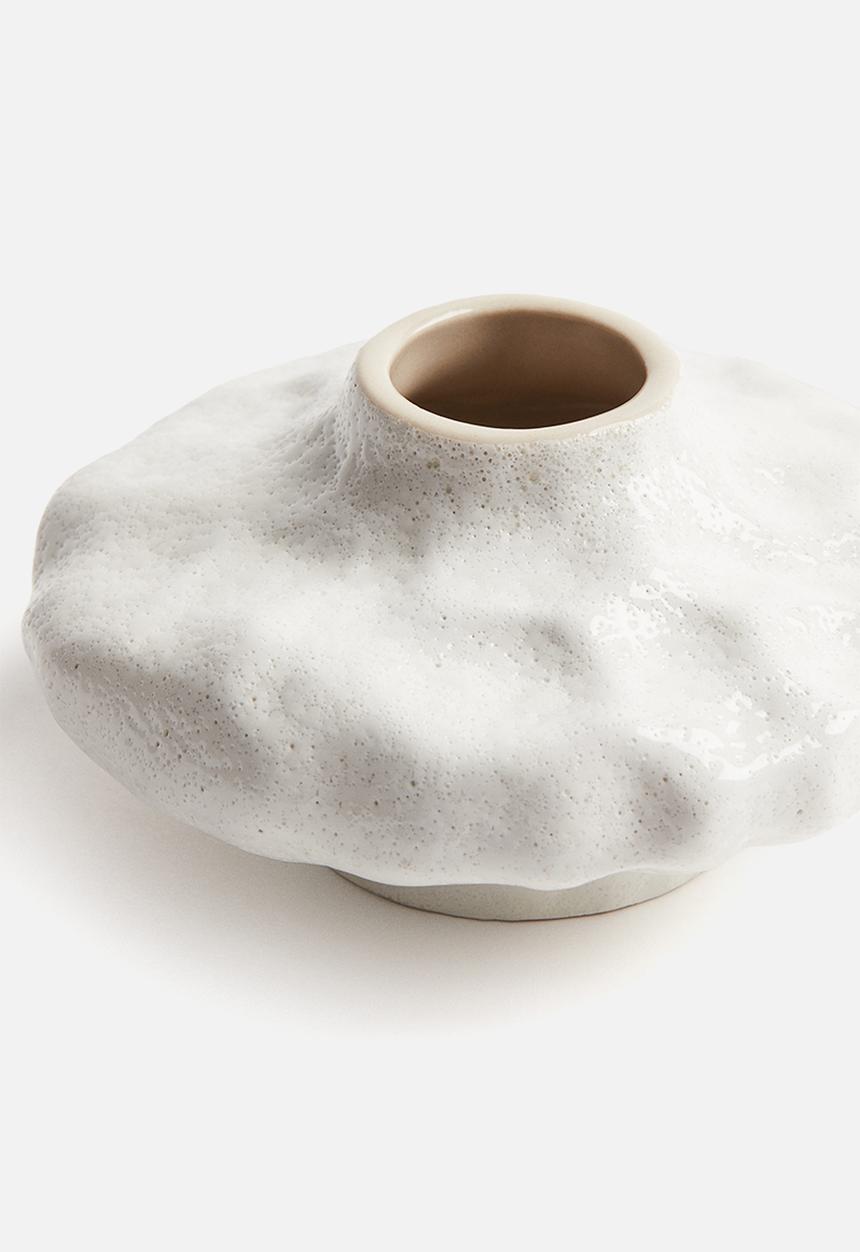 H&M - Small stoneware vase - light beige