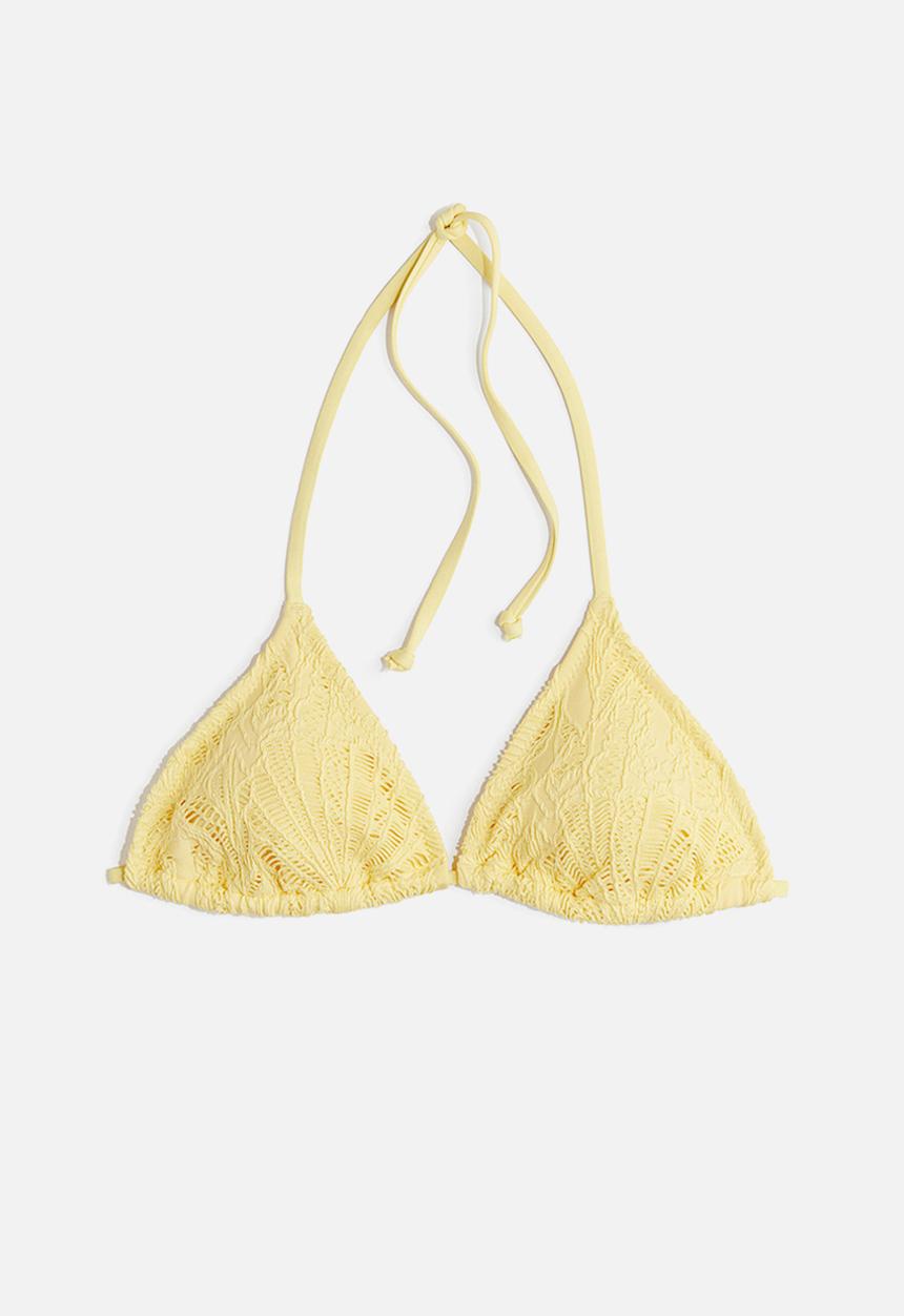 H&M - Padded triangle bikini top - light yellow