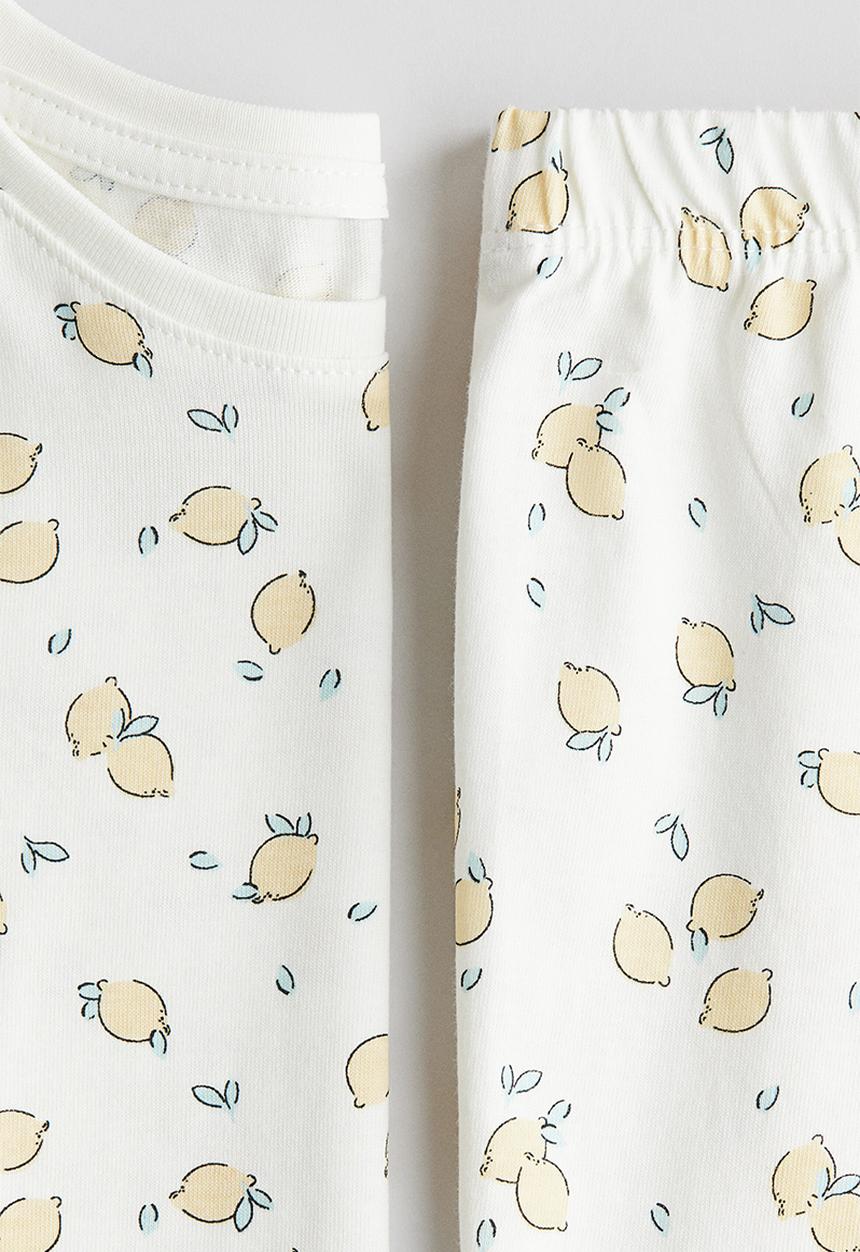 H&M - Cotton pyjamas - white lemons