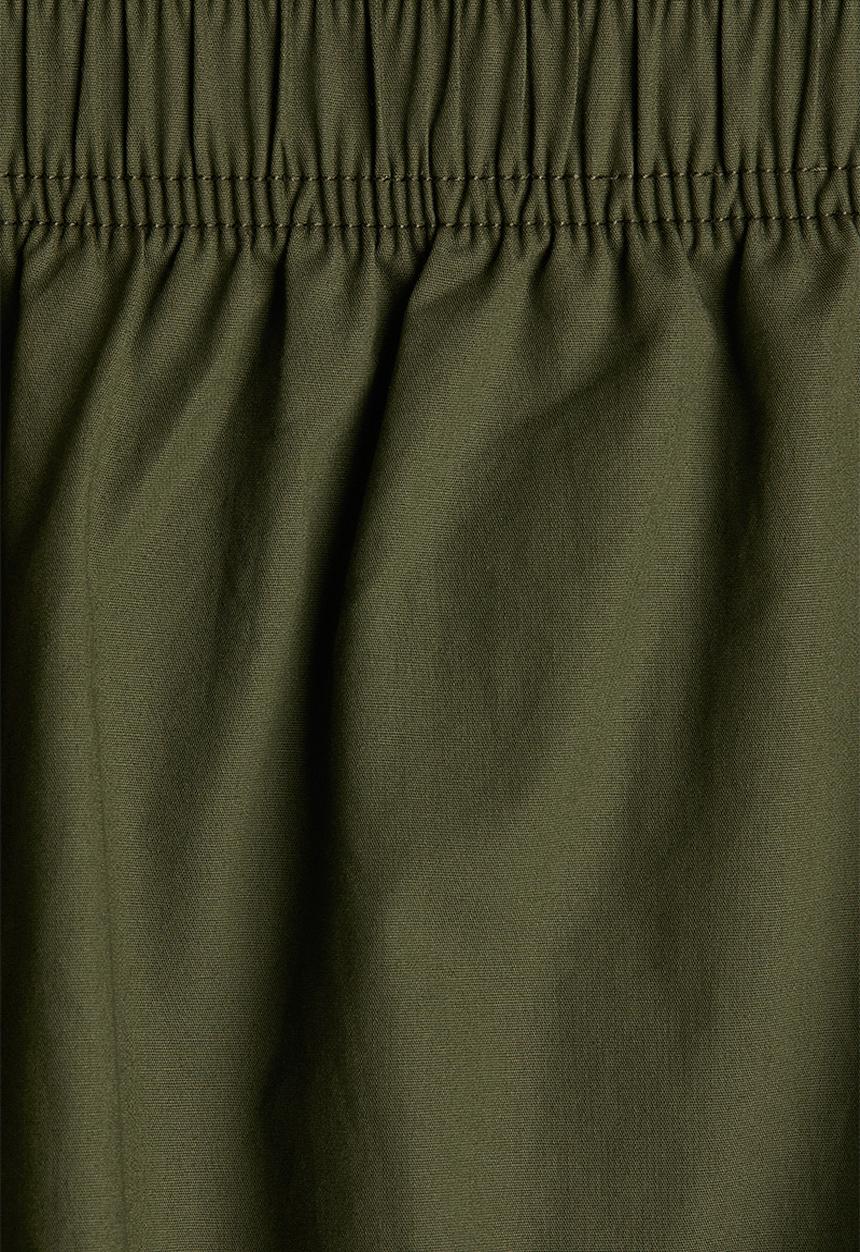 H&M - Ankle-length cotton trousers - dark khaki green