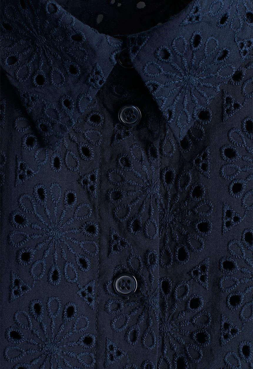 H&M - Broderie anglaise shirt - navy blue