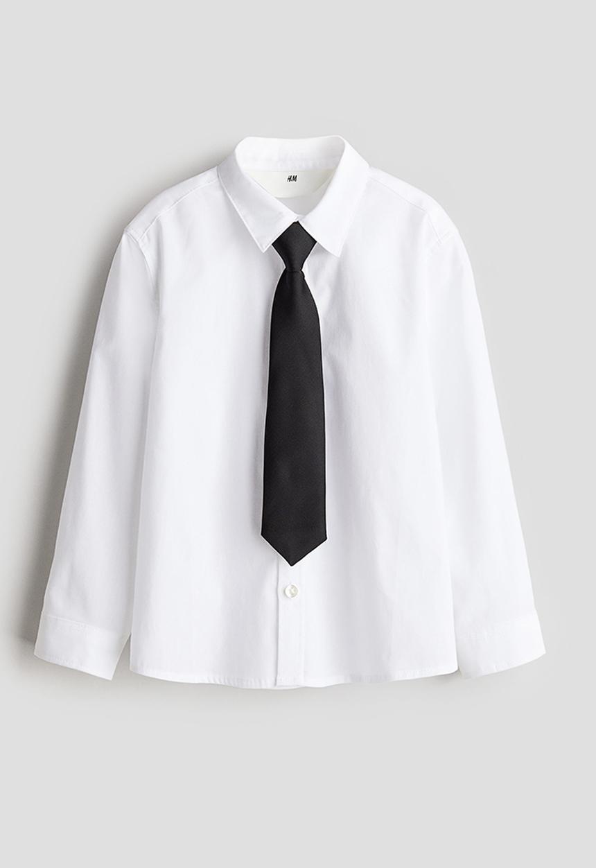 H&M - Shirt and tie - white