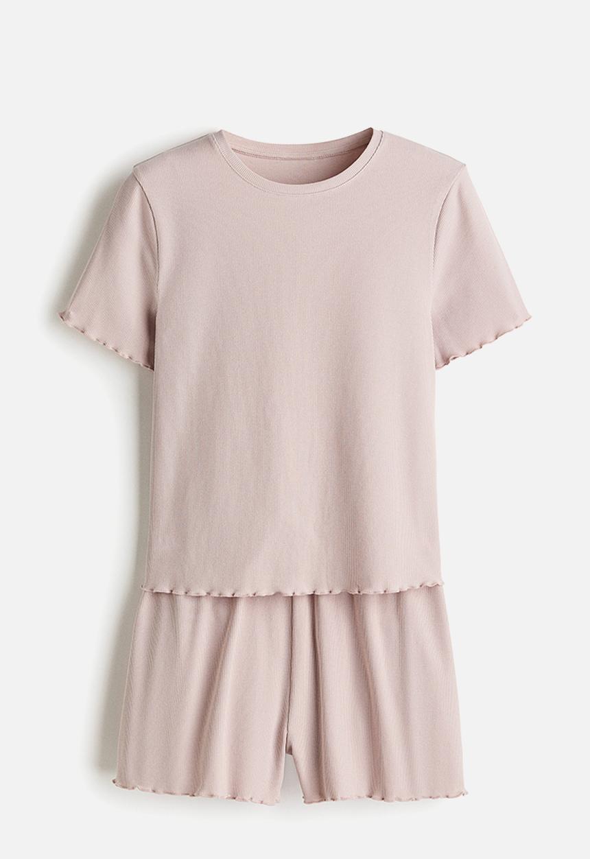 H&M - Modal-blend pyjamas - light dusty pink