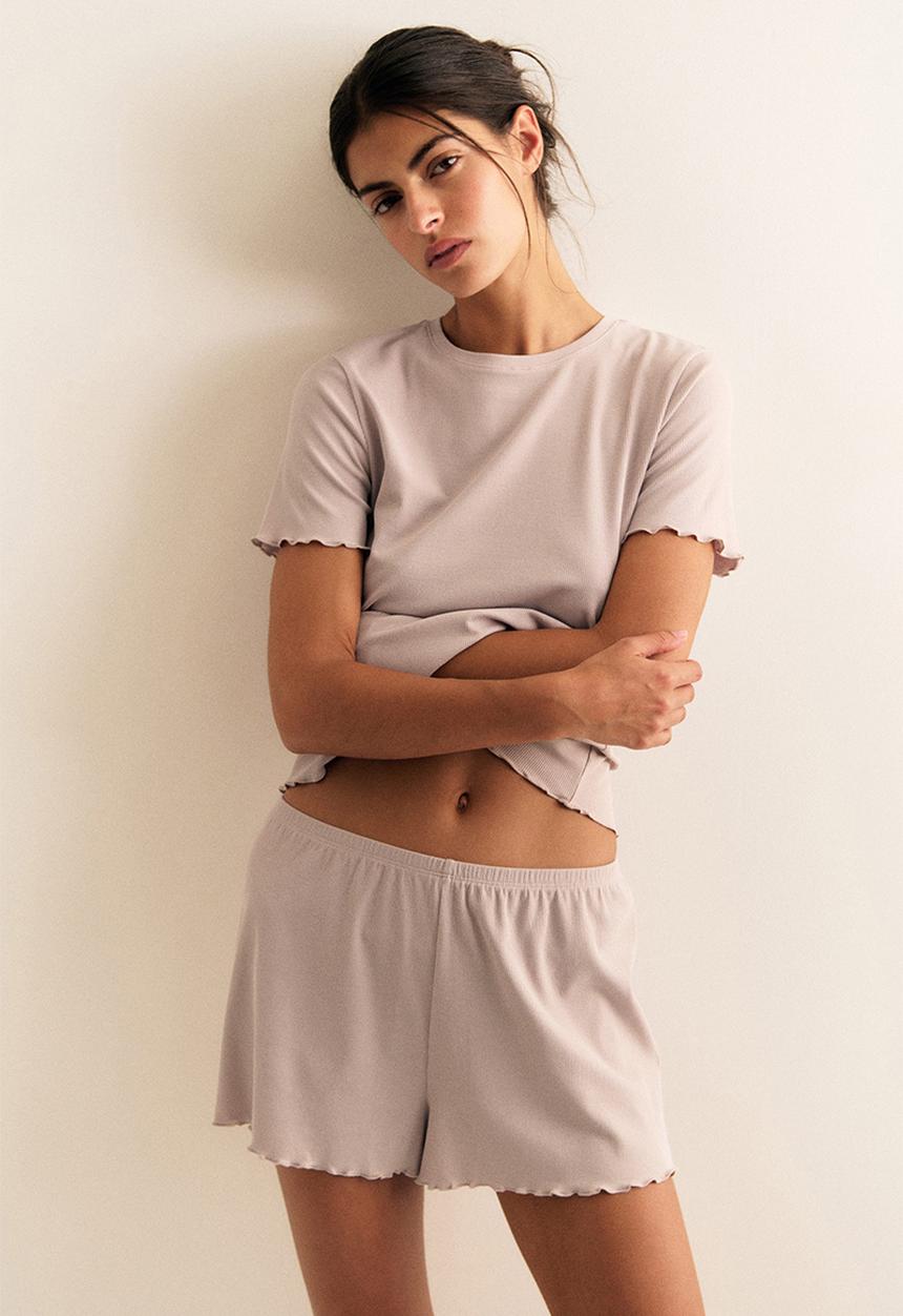 H&M - Modal-blend pyjamas - light dusty pink
