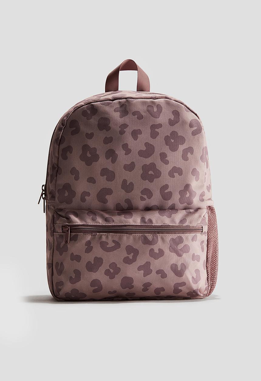 H&M - Patterned backpack - light pink leopard print