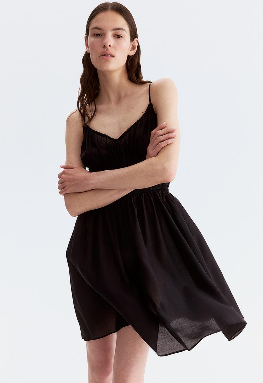 H&M - Smocked strappy dress - black