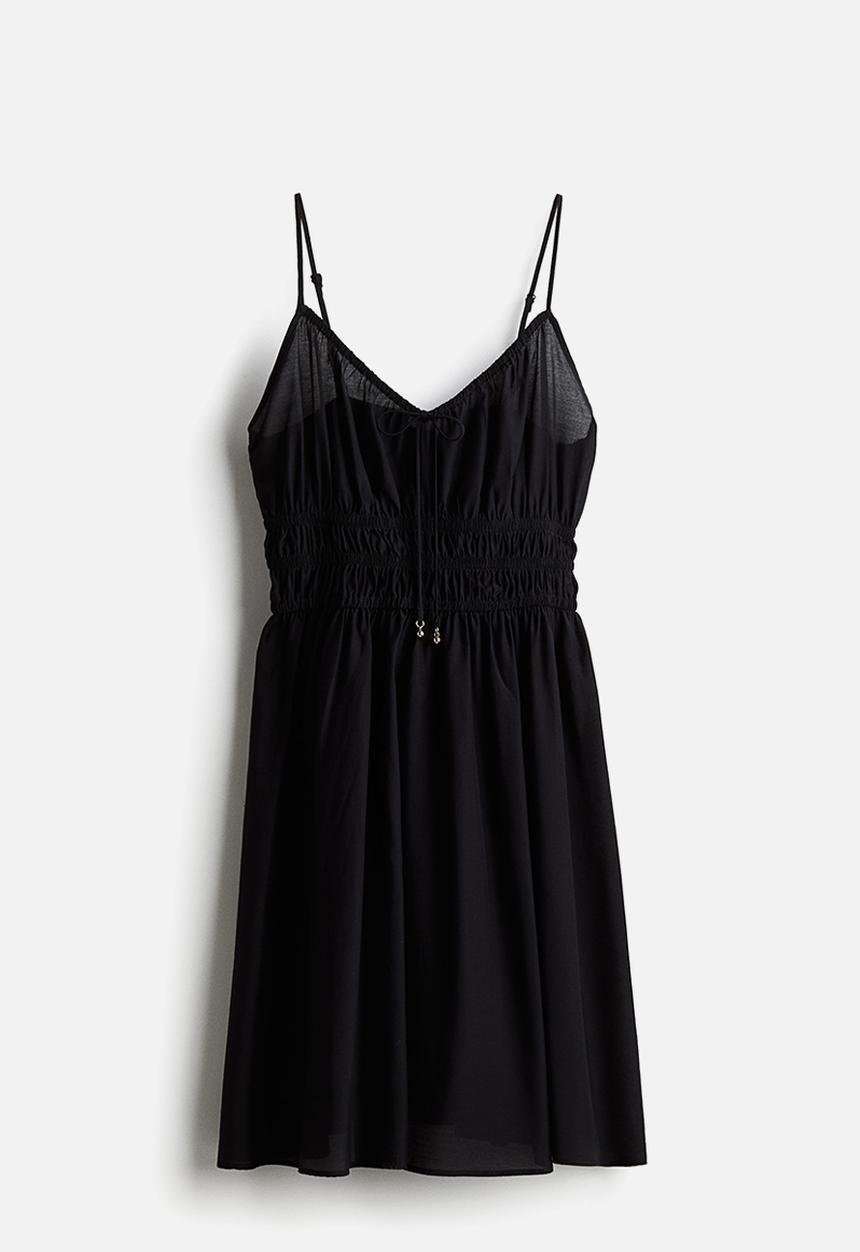 H&M - Smocked strappy dress - black