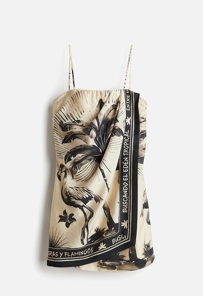 H&M - Draped bandeau dress - light beige