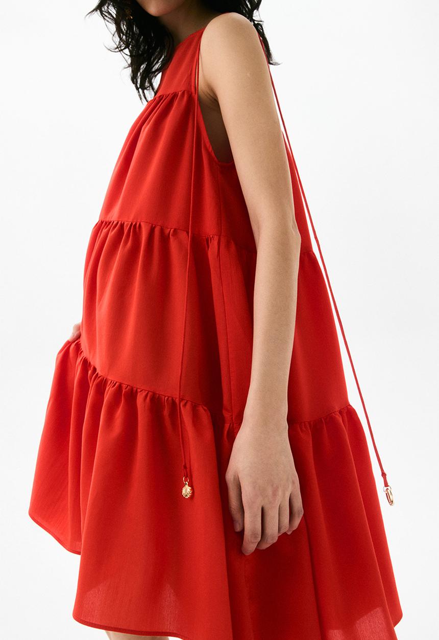 H&M - Tiered a-line dress - bright red
