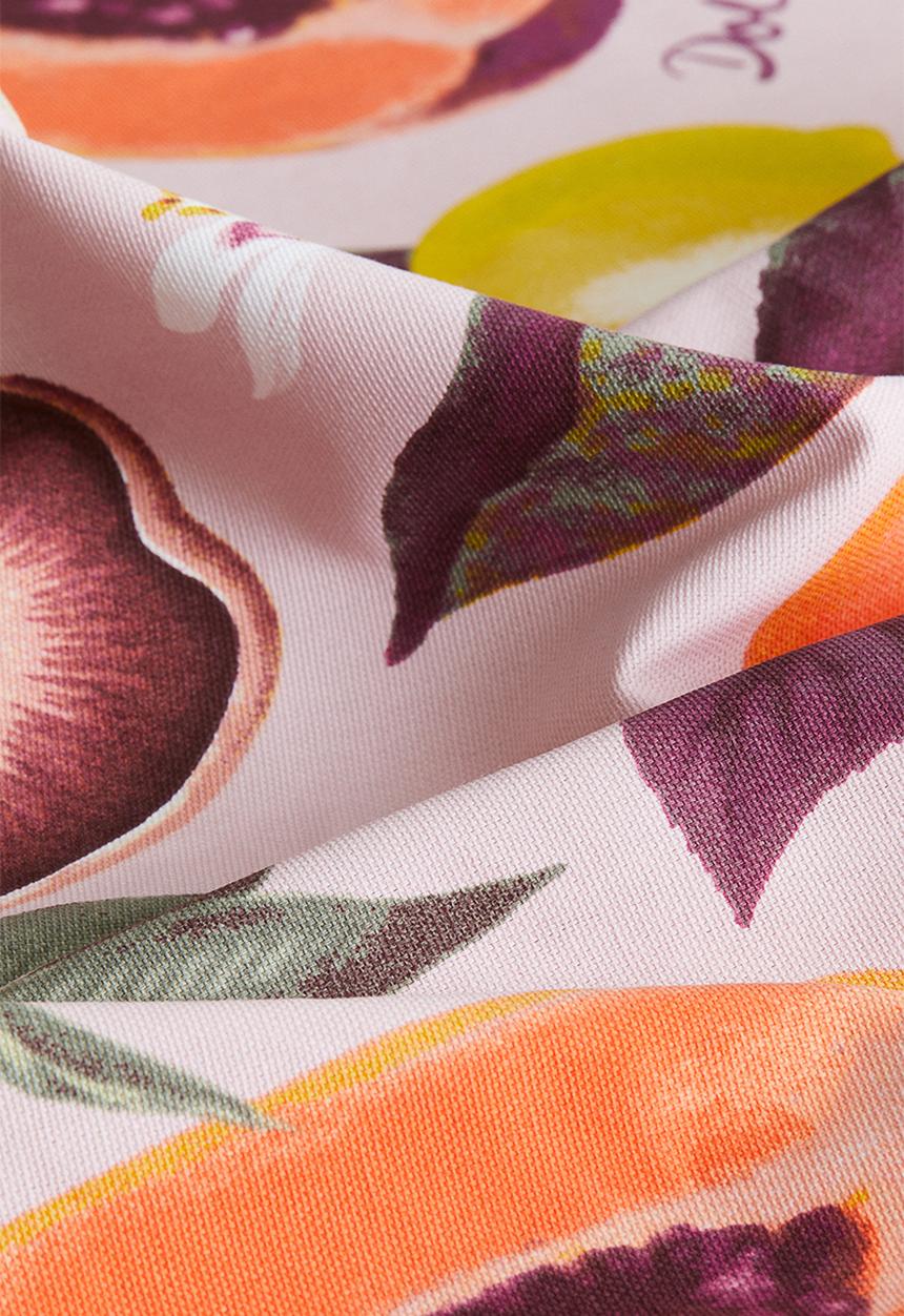 H&M - Round water-repellent tablecloth - dusty pink/fruits