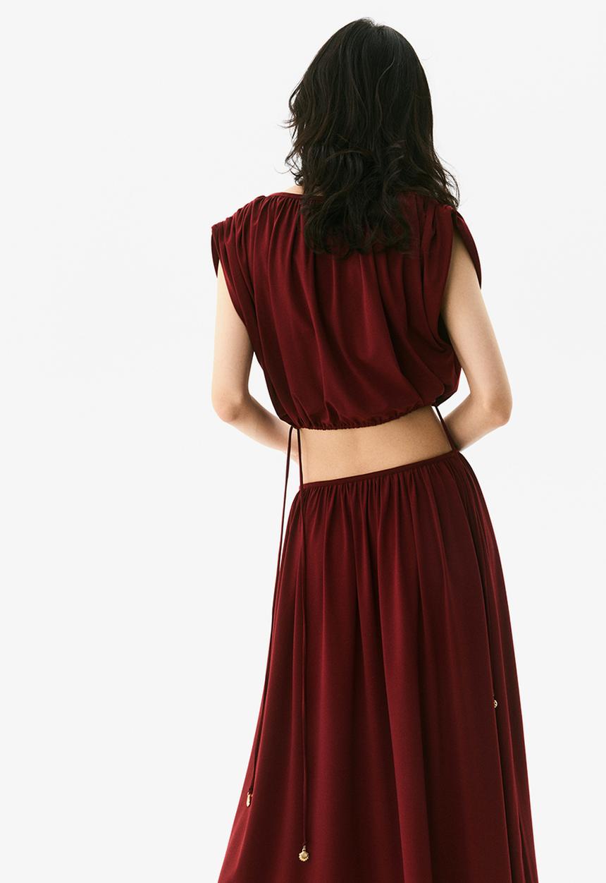 H&M - Pleated top - burgundy 