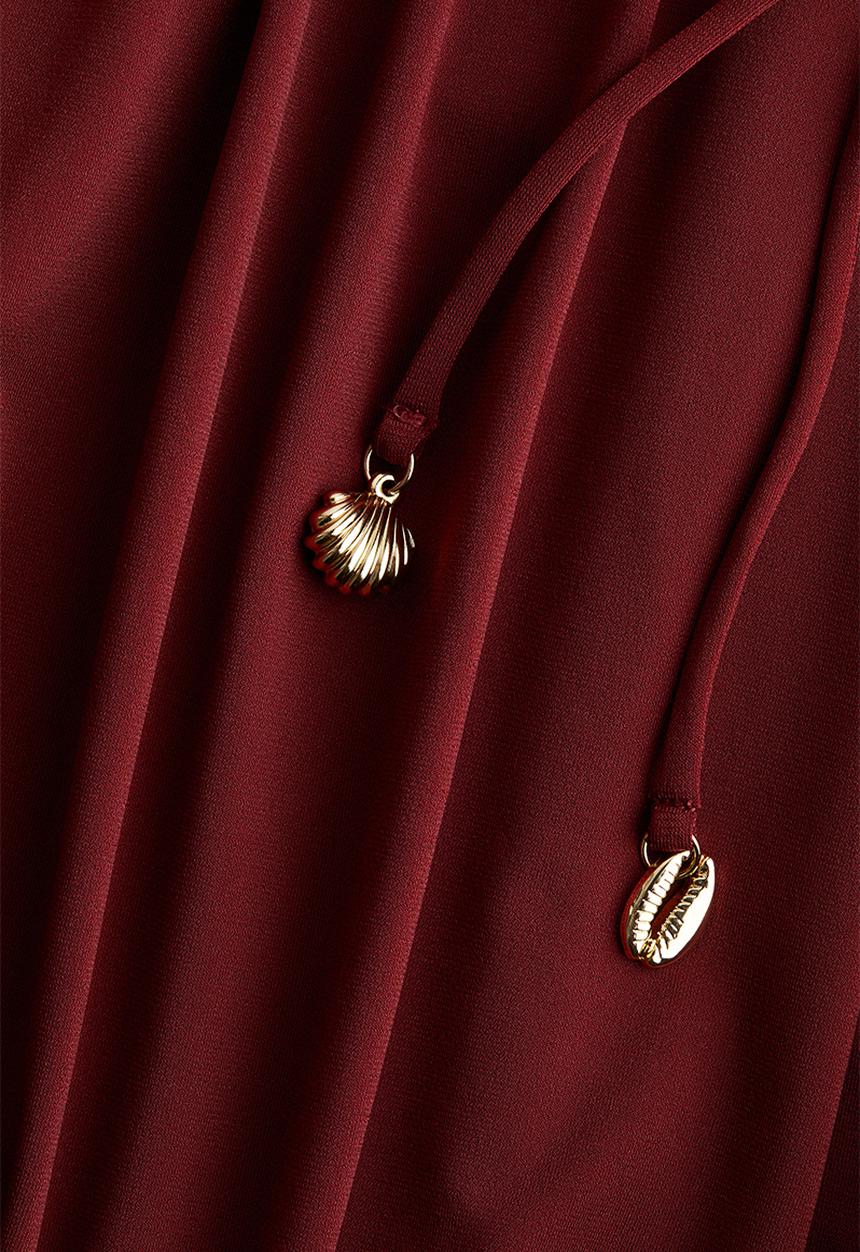 H&M - Pleated top - burgundy 