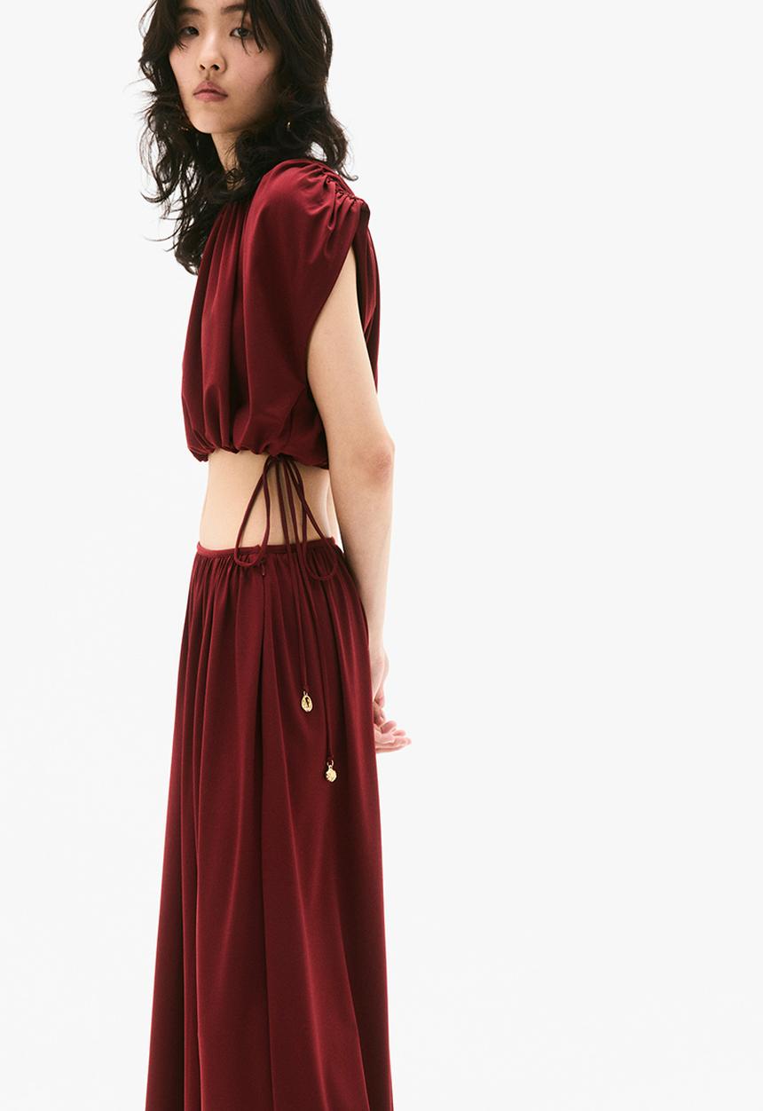 H&M - Pleated top - burgundy 