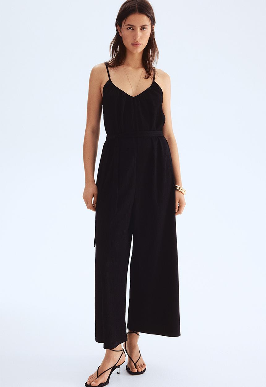 H&M - Crinkled strappy jumpsuit - black