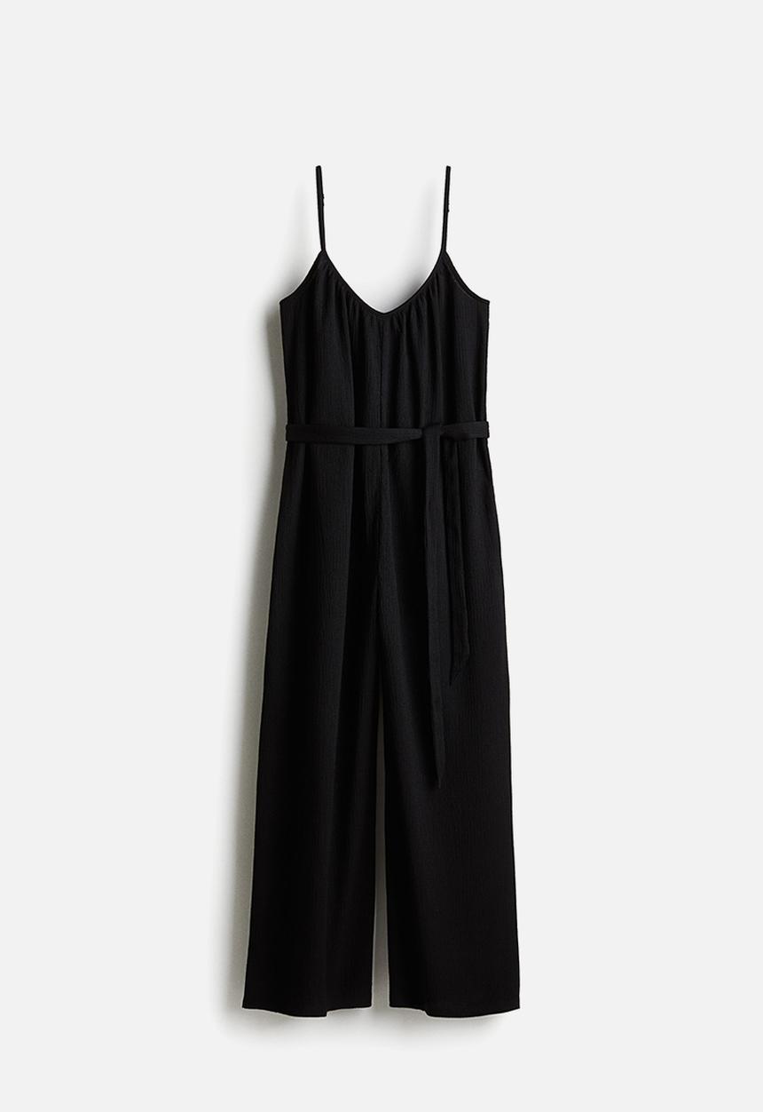 H&M - Crinkled strappy jumpsuit - black