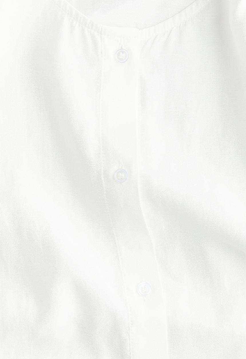 H&M - Puff-sleeved blouse - white
