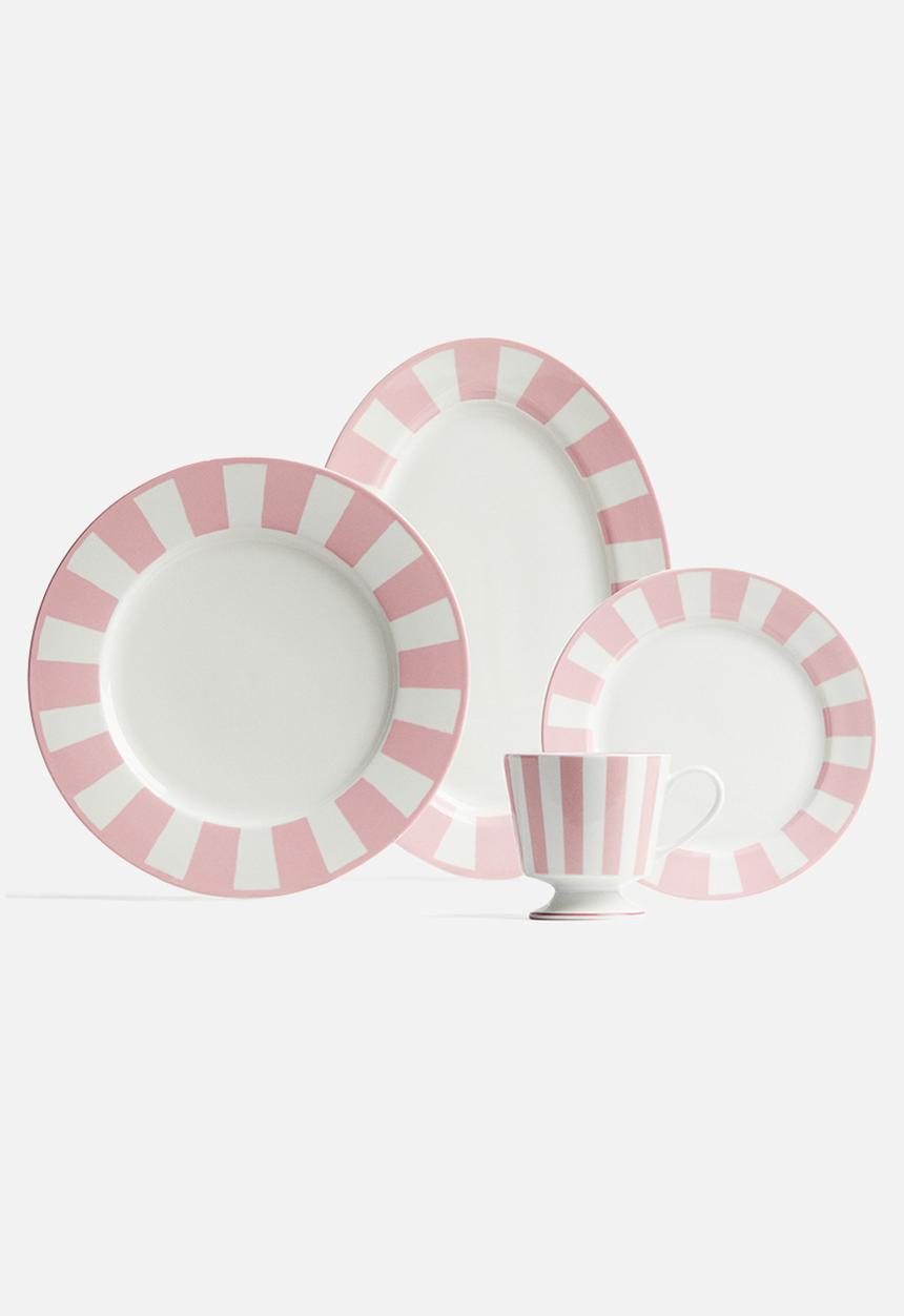H&M - Footed porcelain mug - pink/striped