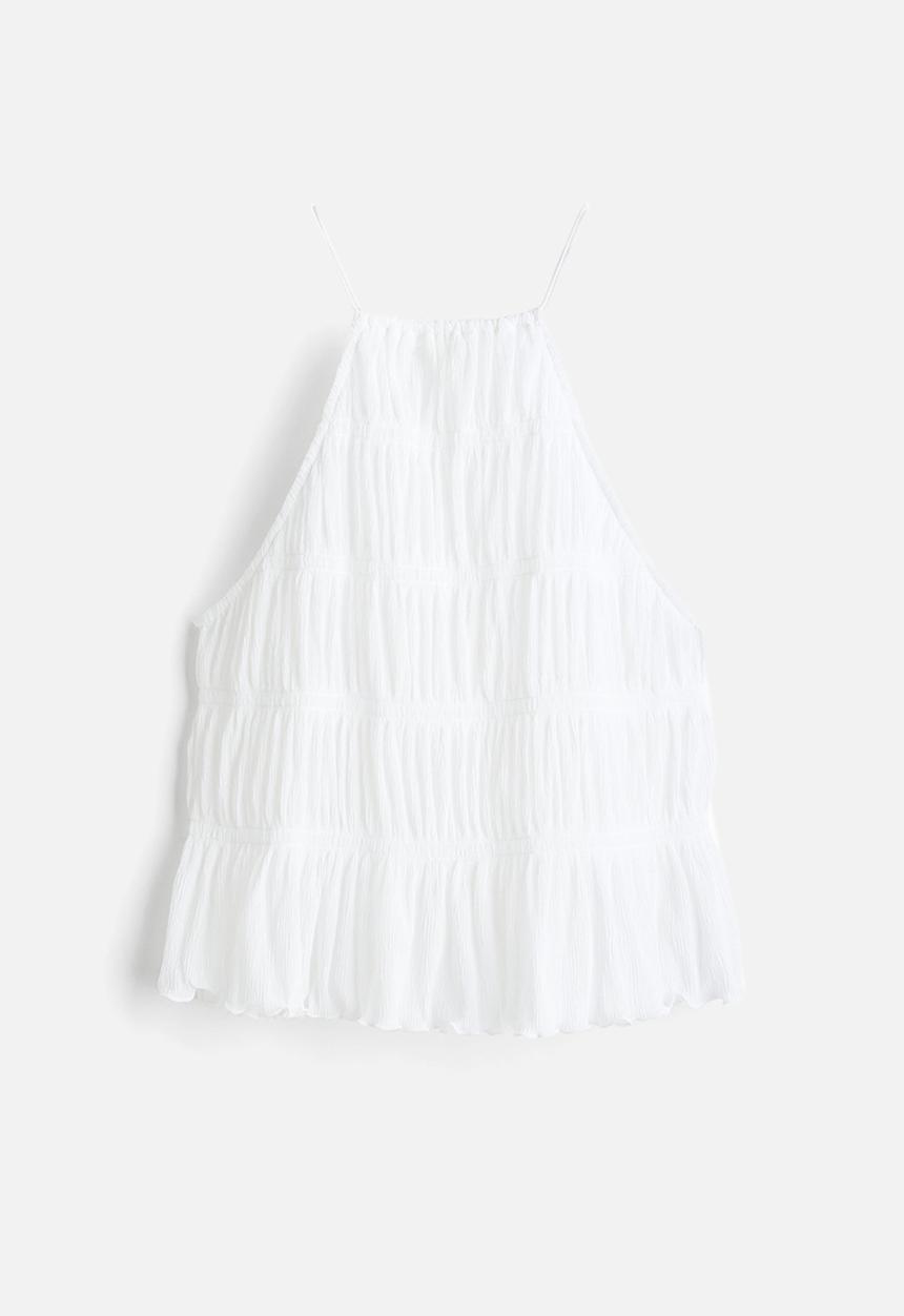 H&M - Smocked strappy top - white
