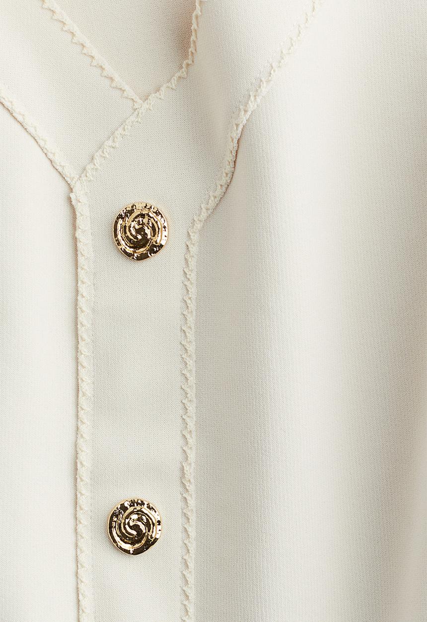 H&M - Button-detail vest top - cream