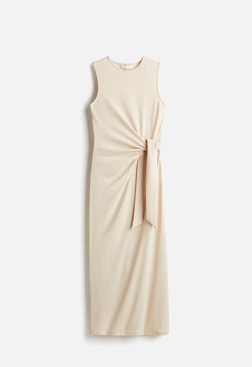H&M - Knot-detail dress - light beige