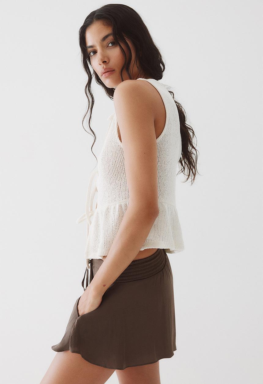 H&M - Airy drawstring shorts - brown